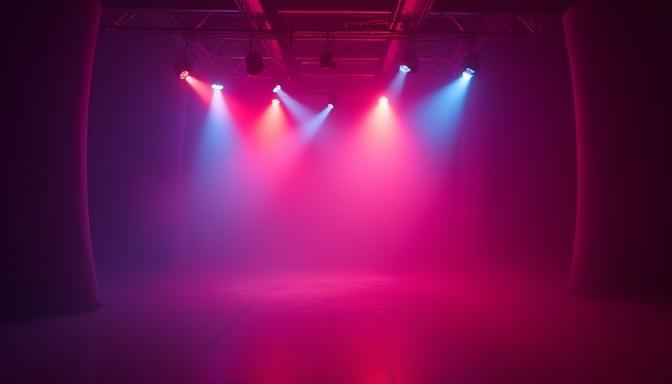 Colorful lighting setup for a music video