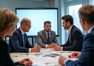 People in a meeting discussing production